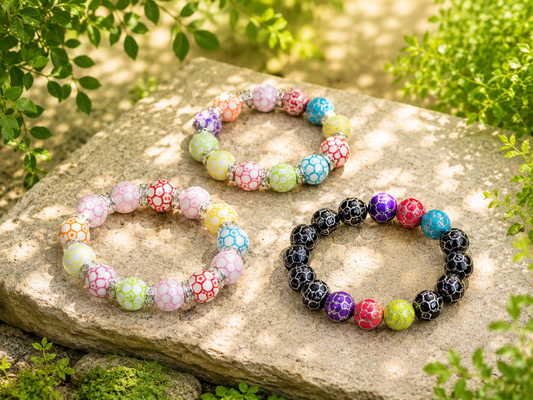 Colorful Honeycomb Beaded Stretch Bracelets